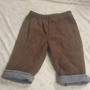 🐻 Carter's Brown Sweatpants with Striped Cuffs
